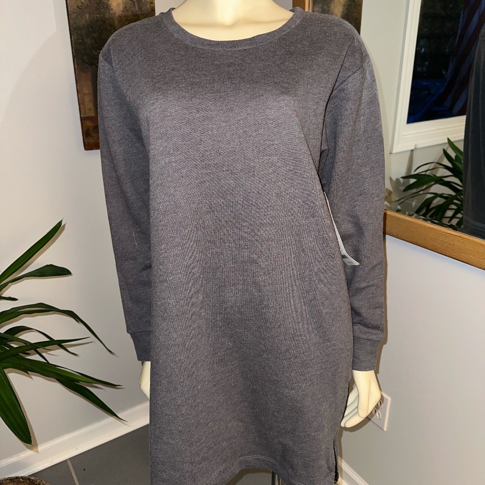 LOLE Charcoal Gray Sweatshirt Dress ~ Sz Medium ~ NWT